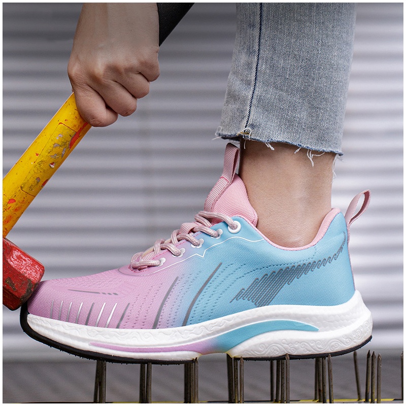 Mesh Sneaker Women - 女性ファッション通気性スチールつま先キャップ作業靴エアメッシュ夏安全靴ワーカーツーリングセキュリティスニーカー安全靴