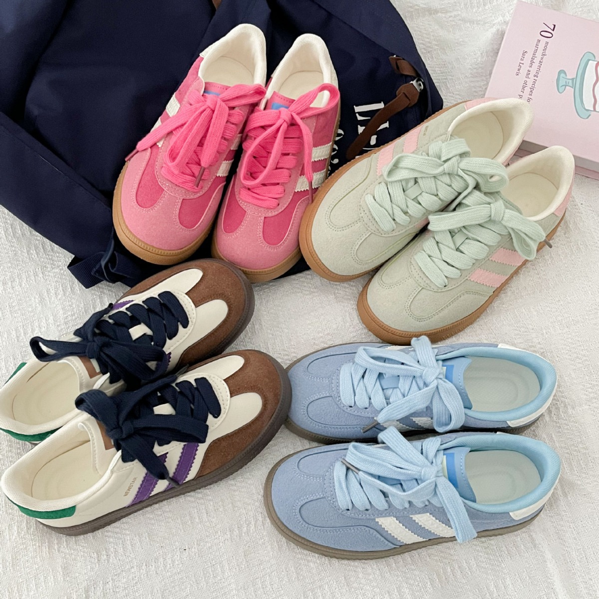 Mesh Sneaker Women - ヴィンテージ風レディーススニーカー、新作ホワイトスニーカー、学生向けトレンドレディーススニーカー、カジュアルスニーカー、ボードシューズ