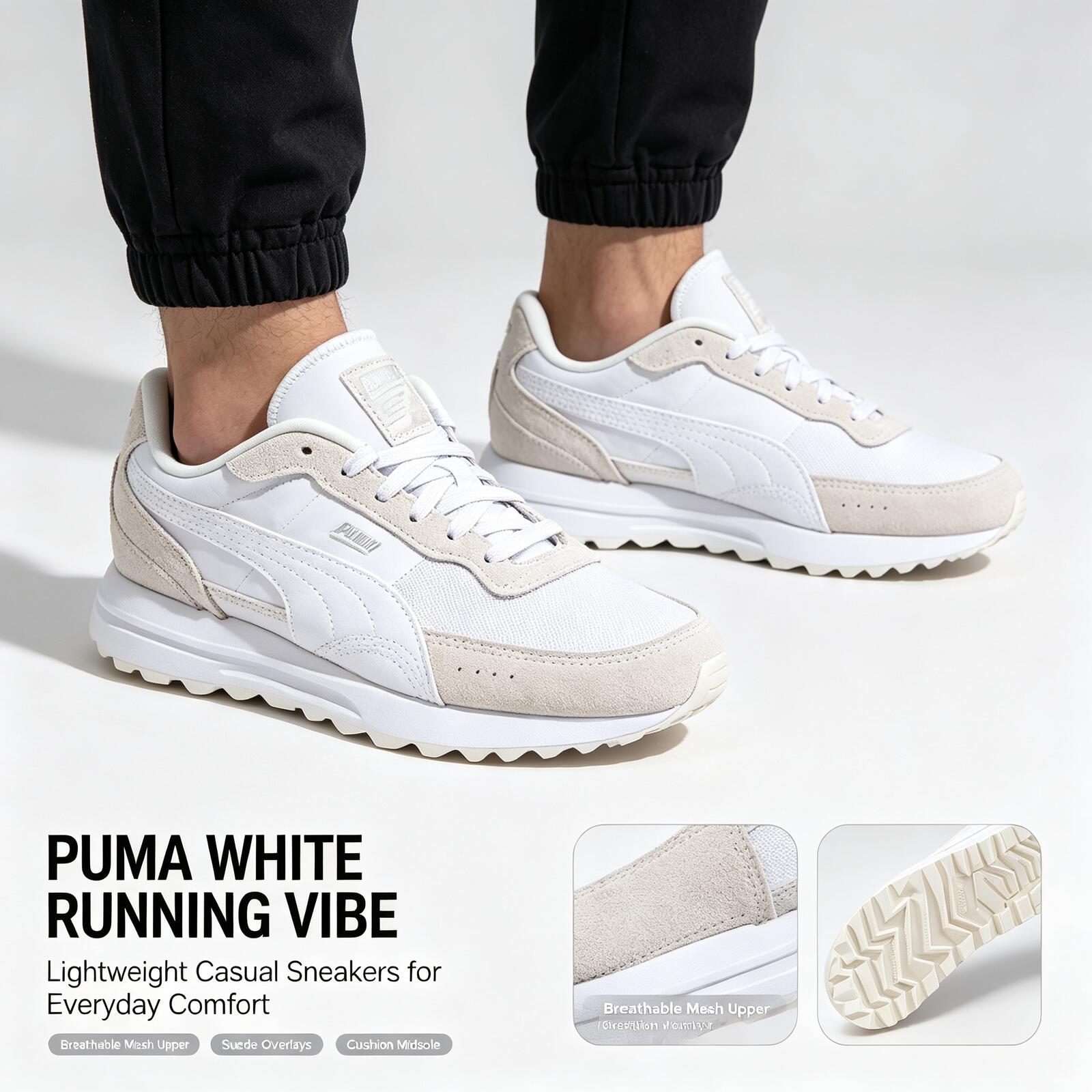 Women Shoes Jordan - 新しいホットプーマホワイト軽量ランニングシューズメッシュアッパースエードオーバーレイ男性女性カジュアルスニーカー軽量運動靴