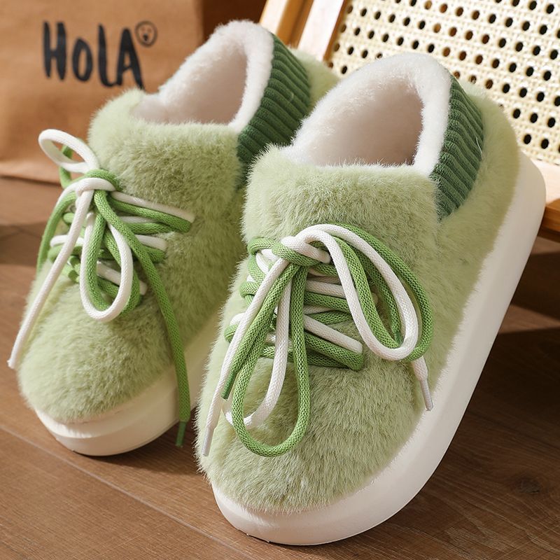 Fluffy Fur Slipper - 新型立体フルラップスリッパ ホームふわふわコットンシューズ 2025 デザイナーレースアップ アウトドアふわふわウォーキングシューズ