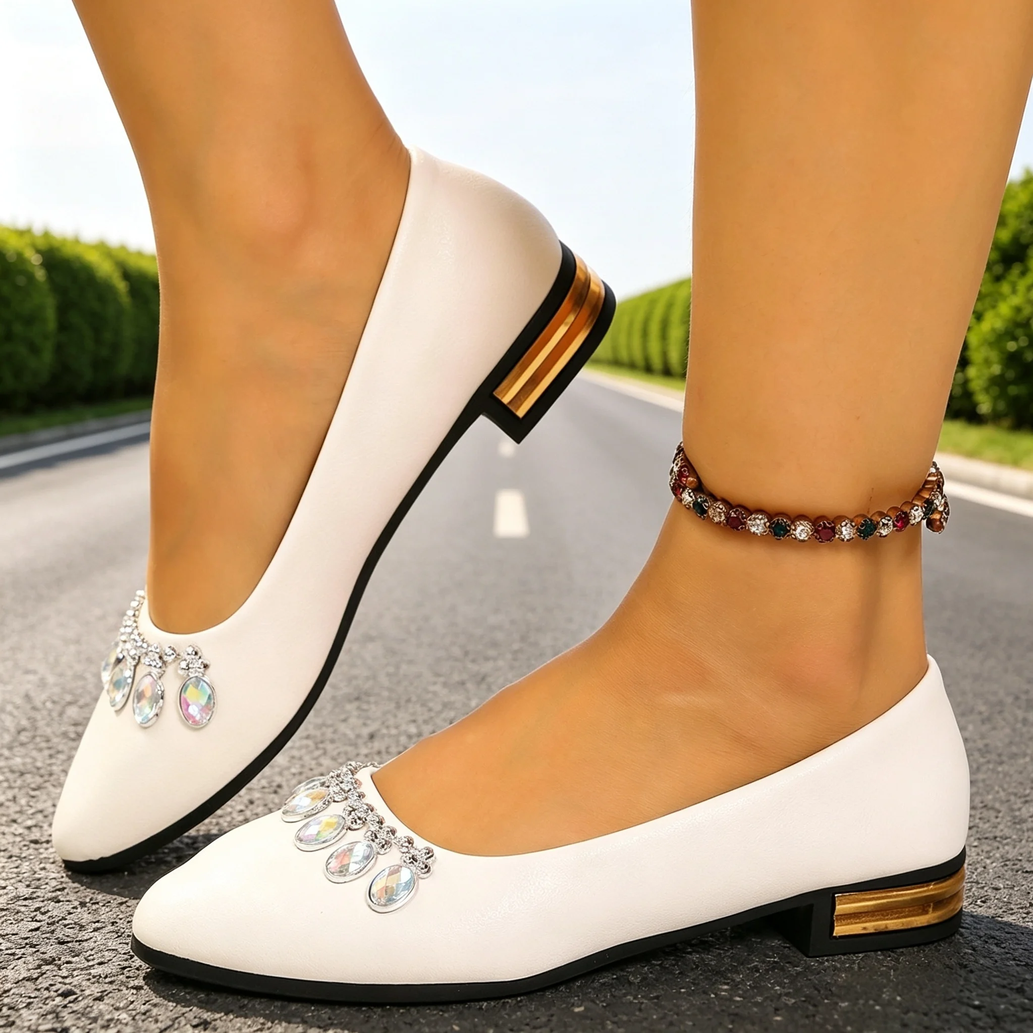 Women Shoes Loafers - レディースフラットシューズ ポインテッドトゥ バレエシューズ プラスサイズ フラットスニーカー レディース
