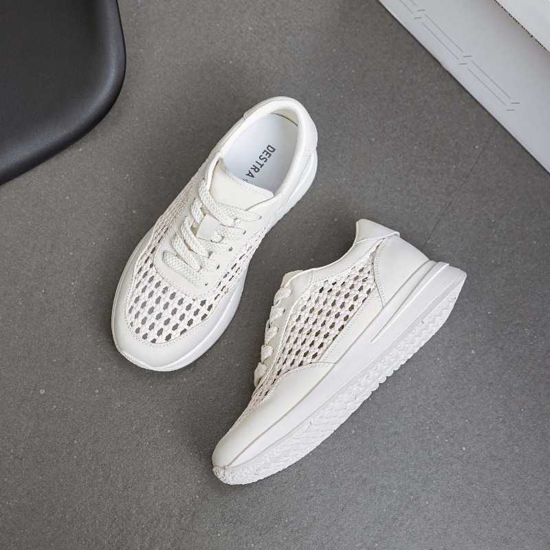 レザーメッシュホワイトシューズレディース夏新作通気性スカート - Mesh Sneaker Women のレビューと価格