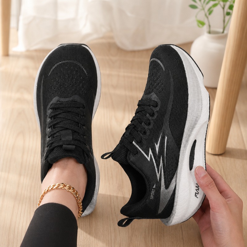 女性ワイドトゥスニーカー通気性ニットメッシュコンフォートフラ - Women'S Shoes X Wide のレビューと価格
