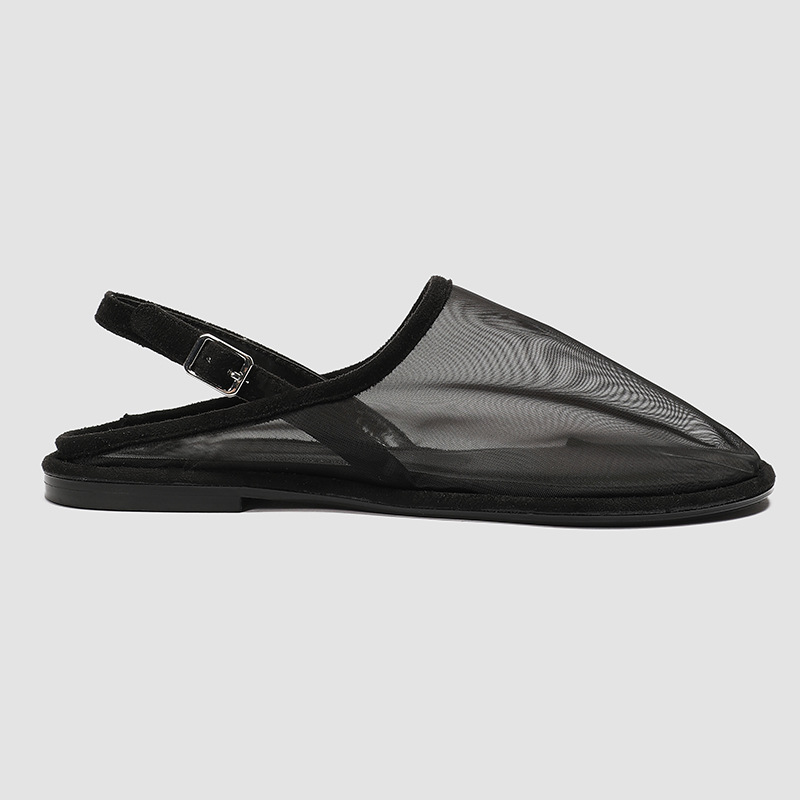 女性サンダル 2026 夏フラットメッシュ通気性バックストラ - Slip On Mule Flat のレビューと価格