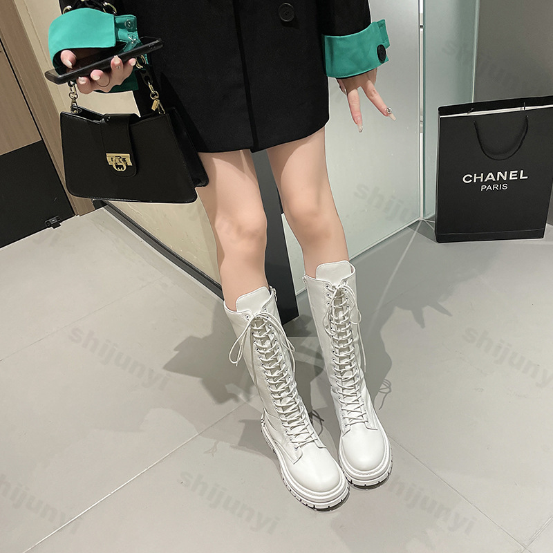 女性騎士のブーツプラットフォームチャンキーシューズファッショ - Platform Sneakers Chunky のレビューと価格