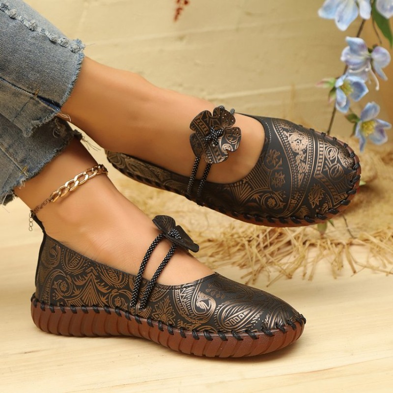 ソフトソールレディースシングルシューズ秋用多用途快適ラウンド - Women Shoes Loafers のレビューと価格