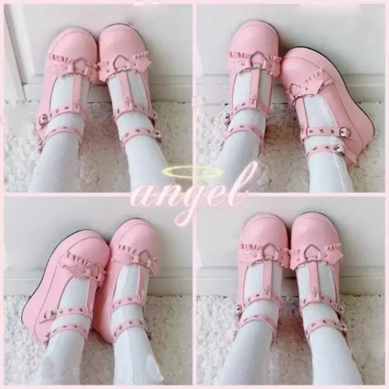 新しいスイートハートバックルウェッジメアリージェーンズ女性ピ - Platform Sneakers Chunky のレビューと価格