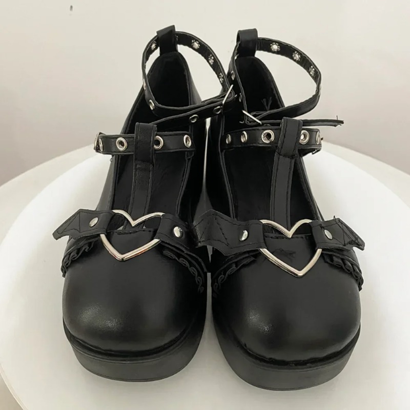 新しいスイートハートバックルウェッジメアリージェーンズ女性ピ - Platform Sneakers Chunky のレビューと価格