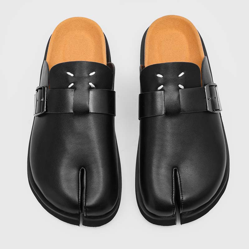 最新のトレンドメンズスプリットトゥミュールシューズ、高品質メ - Slip On Mule Flat のレビューと価格