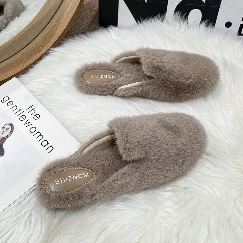 ラウンドトゥふわふわファーサンダル レディース 厚底プラッシ - Fluffy Fur Slipper のレビューと価格