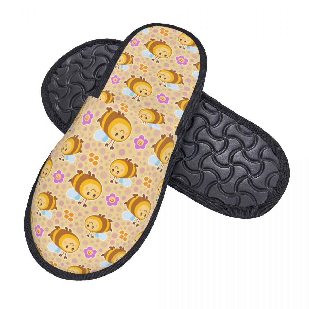 かわいい蜂の花柄ハウススリッパ、柔らかく暖かい低反発素材のふ - Fluffy Fur Slipper のレビューと価格