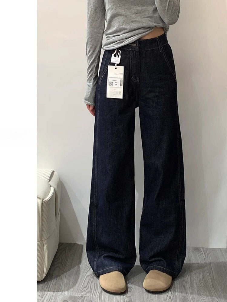 ディープブルーデニムワイドレッグジーンズ レディース 春新作 - Women'S Shoes X Wide のレビューと価格