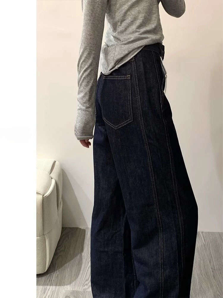 ディープブルーデニムワイドレッグジーンズ レディース 春新作 - Women'S Shoes X Wide のレビューと価格