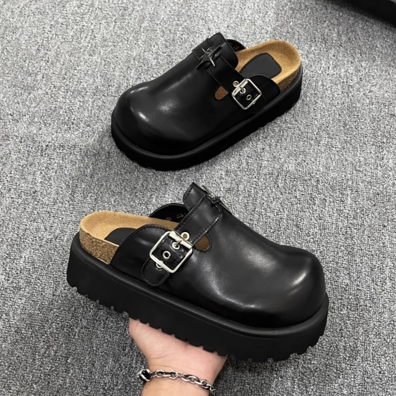 チャンキーヒールプラットフォーム女性ミュール靴ファッション金 - Slip On Mule Flat のレビューと価格