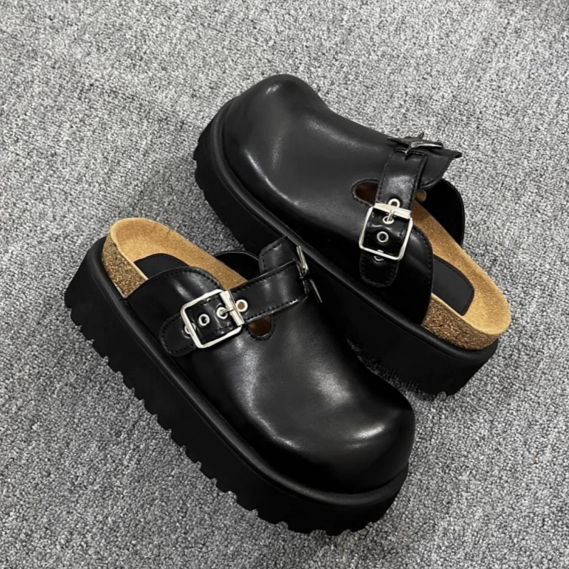 チャンキーヒールプラットフォーム女性ミュール靴ファッション金 - Slip On Mule Flat のレビューと価格
