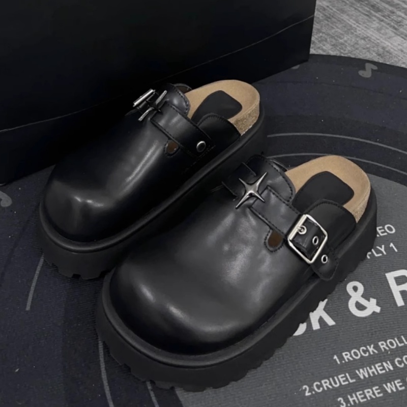 チャンキーヒールプラットフォーム女性ミュール靴ファッション金 - Slip On Mule Flat のレビューと価格