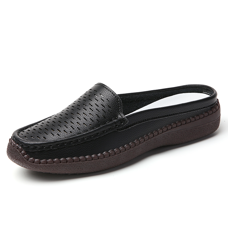 レディース ホローミュールローファー バックレス スリップオ - Slip On Mule Flat のレビューと価格