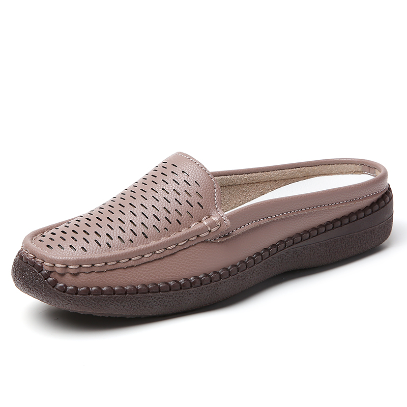 レディース ホローミュールローファー バックレス スリップオ - Slip On Mule Flat のレビューと価格