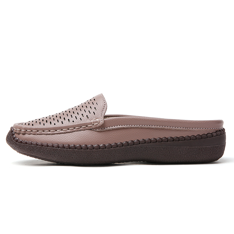 レディース ホローミュールローファー バックレス スリップオ - Slip On Mule Flat のレビューと価格