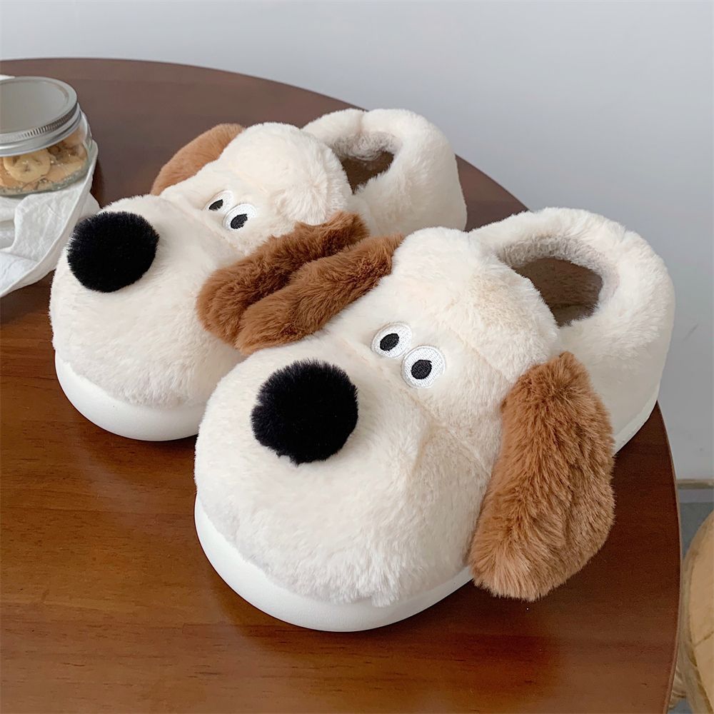 Size36-45抱擁犬スリッパ女の子ふわふわ暖かいスライド - Fluffy Fur Slipper のレビューと価格