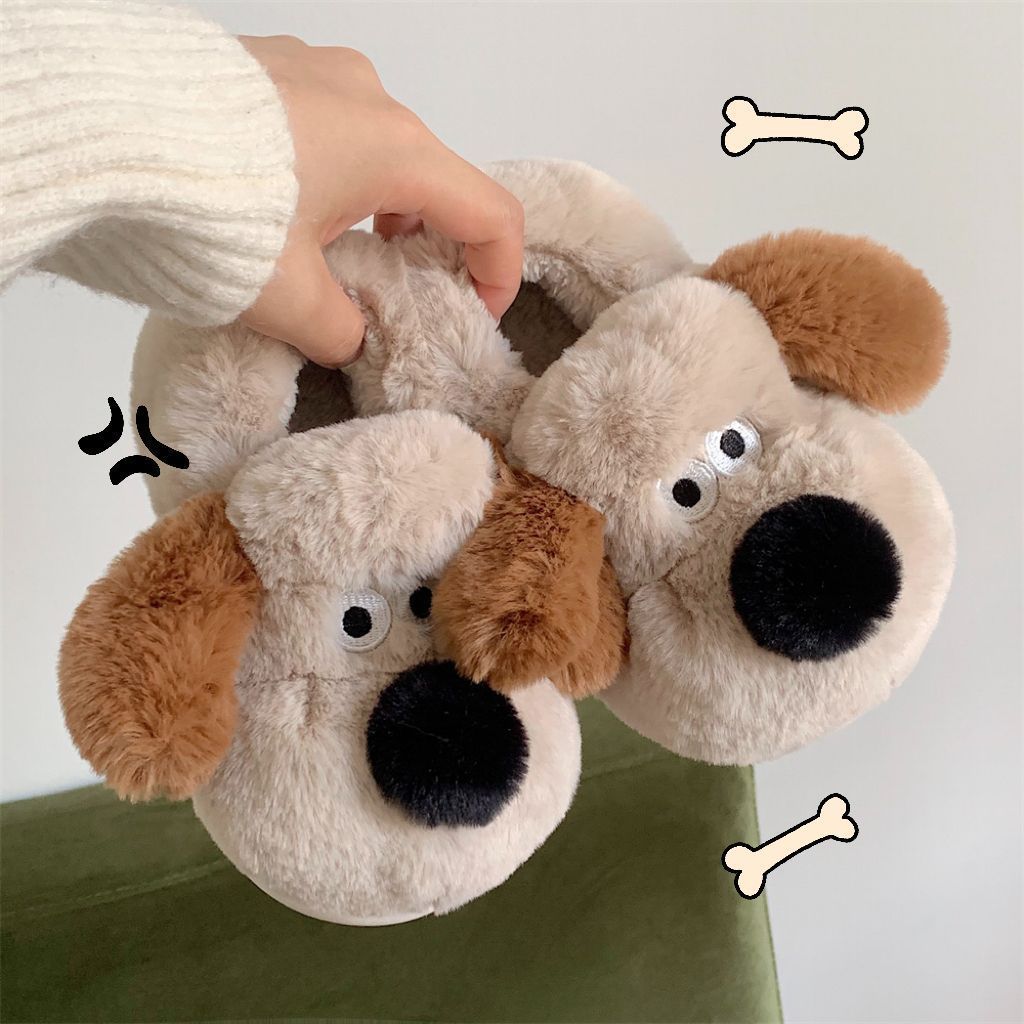 Size36-45抱擁犬スリッパ女の子ふわふわ暖かいスライド - Fluffy Fur Slipper のレビューと価格
