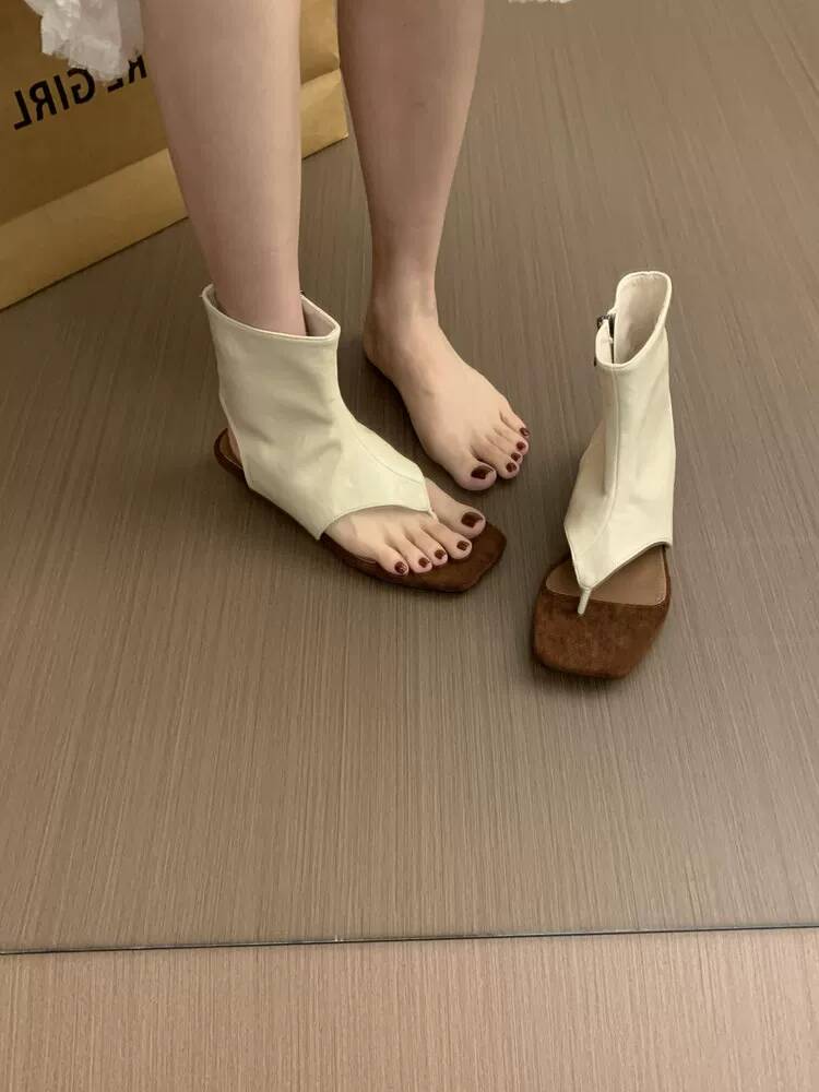 2026年フランスレトロブラウンショートアンクルブーツレディ - Women Shoes Zipper のレビューと価格