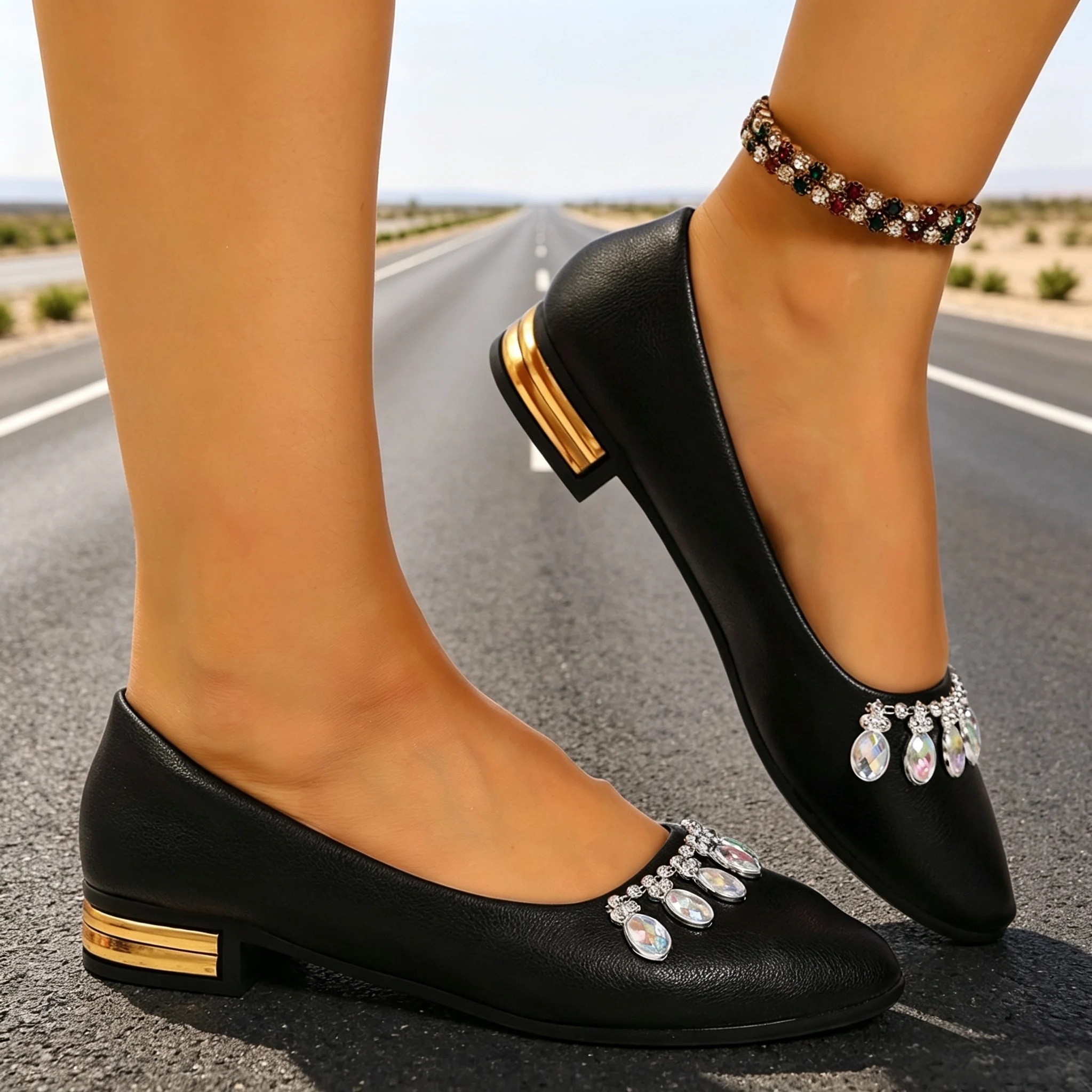 レディースフラットシューズ ポインテッドトゥ バレエシューズ - Women Shoes Loafers のレビューと価格