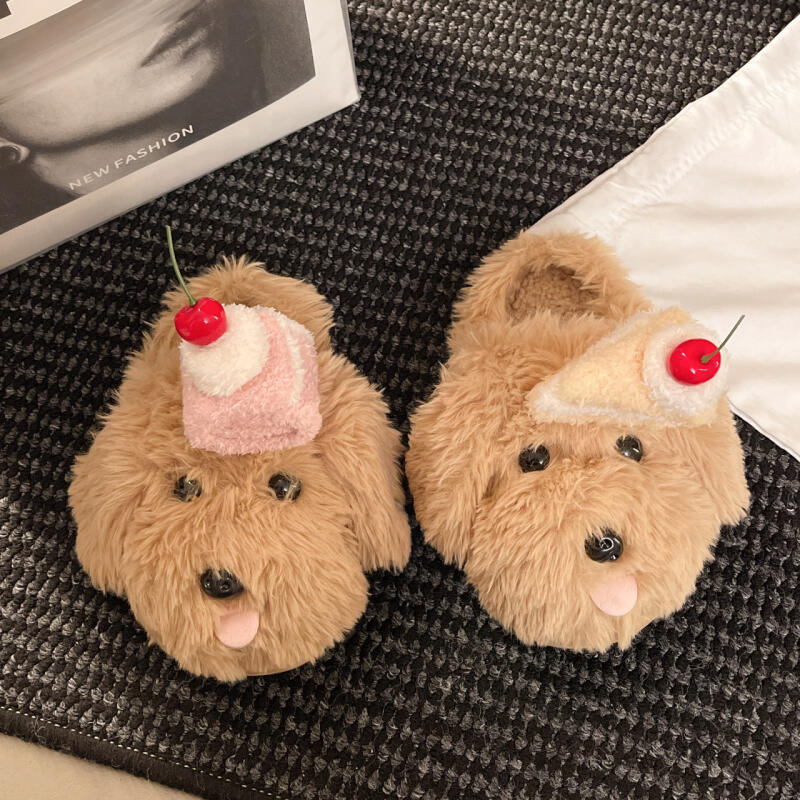 冬ふわふわ女性用スリッパホーム漫画高級デザイナー女性靴フラッ - Fluffy Fur Slipper のレビューと価格