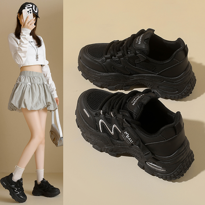 レディース ダッドスニーカー、チャンキーソール、通気性メッシ - Mesh Sneaker Women のレビューと価格