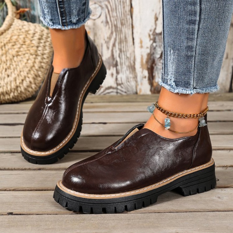 レトロな英国風レディースシューズ 春秋 厚底ヒール シングル - Women Shoes Loafers のレビューと価格