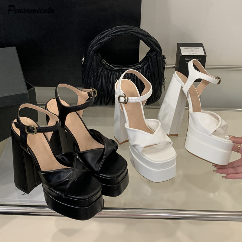 スタースタイルのファッションダブルプラットフォームウェッジ女 - Platform Sneakers Chunky のレビューと価格