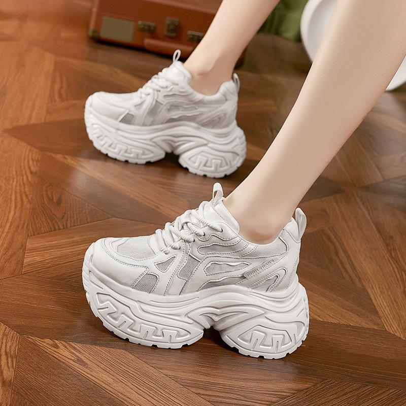 レディースファッション 厚底プラットフォームスニーカー 通気 - Platform Sneakers Chunky のレビューと価格