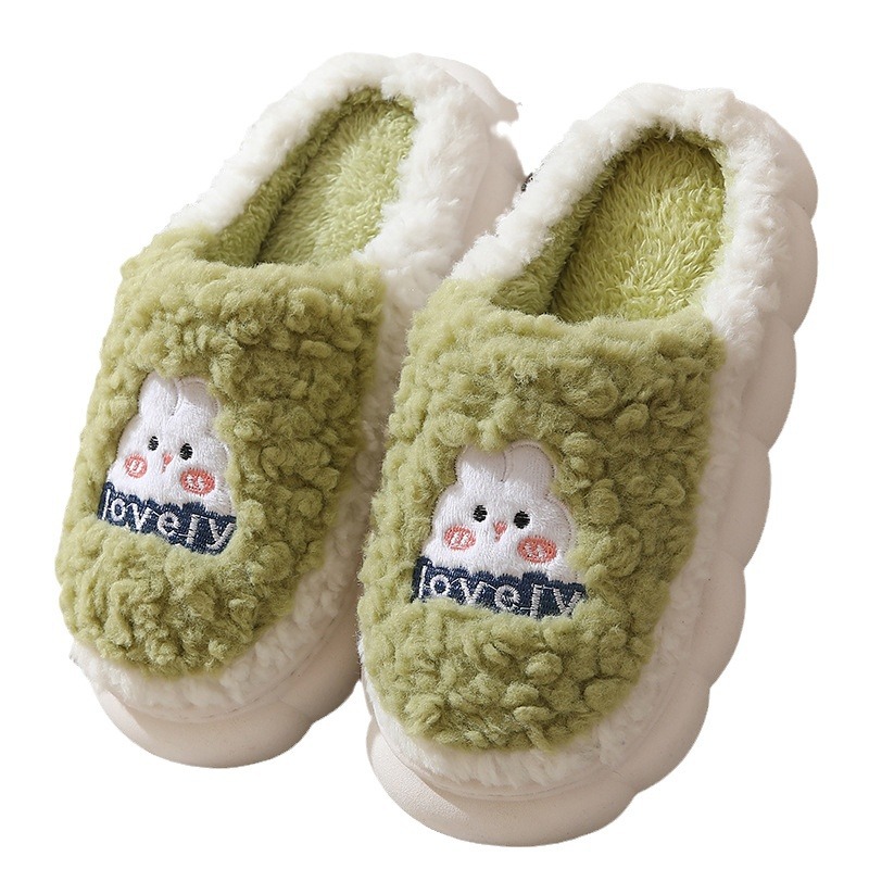 女性用冬用漫画柄キュートなふわふわホームスリッパ 厚底 暖か - Fluffy Fur Slipper のレビューと価格